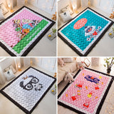 Cartoon Girls Room Rug Multi Colored Animal Print Chevron-Quilt Rug Polypropylene 21078423 Carpet Clearhalo 'Area Rug' 'Rug' 2106278