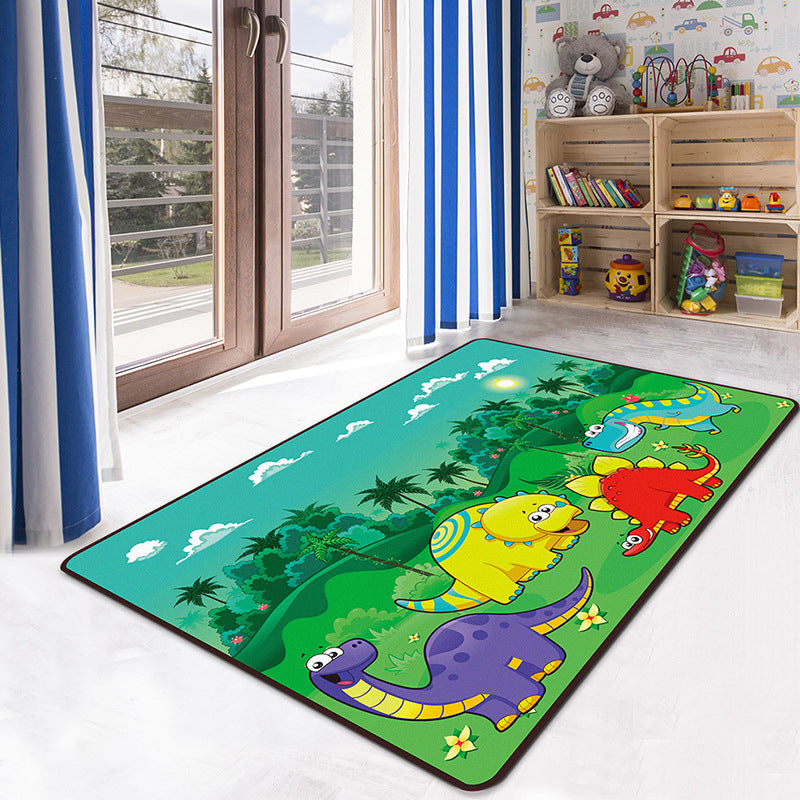 Multicolor Kids Playroom Rug Cartoon Digital Print Rug Polyester Anti-Slip Pet Friendly Stain Resistant Area Rug Aqua Clearhalo 'Area Rug' 'Rug' 2106329