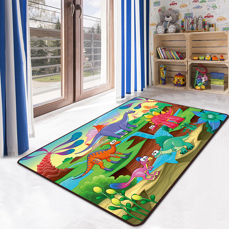 Multicolor Kids Playroom Rug Cartoon Digital Print Rug Polyester Anti-Slip Pet Friendly Stain Resistant Area Rug Green Clearhalo 'Area Rug' 'Rug' 2106331