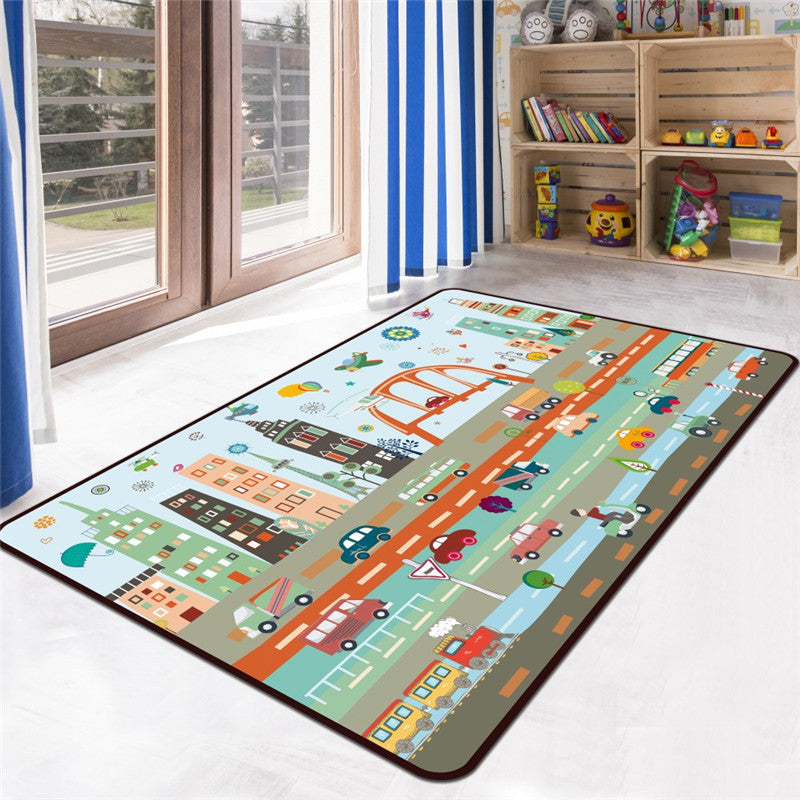 Kids Game Rug Multi Color Polypropylene Area Carpet Pet Friendly Non-Slip Washable Rug for Childrens Bedroom Light Green Clearhalo 'Area Rug' 'Rug' 2106387