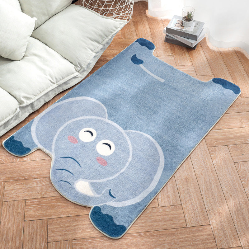 Irregular Shaped Animal Rug Multicolor Cartoon Carpet Synthetics Non-Slip Backing Machine Washable Pet Friendly Rug for Nursery Blue Clearhalo 'Area Rug' 'Rug' 2106392
