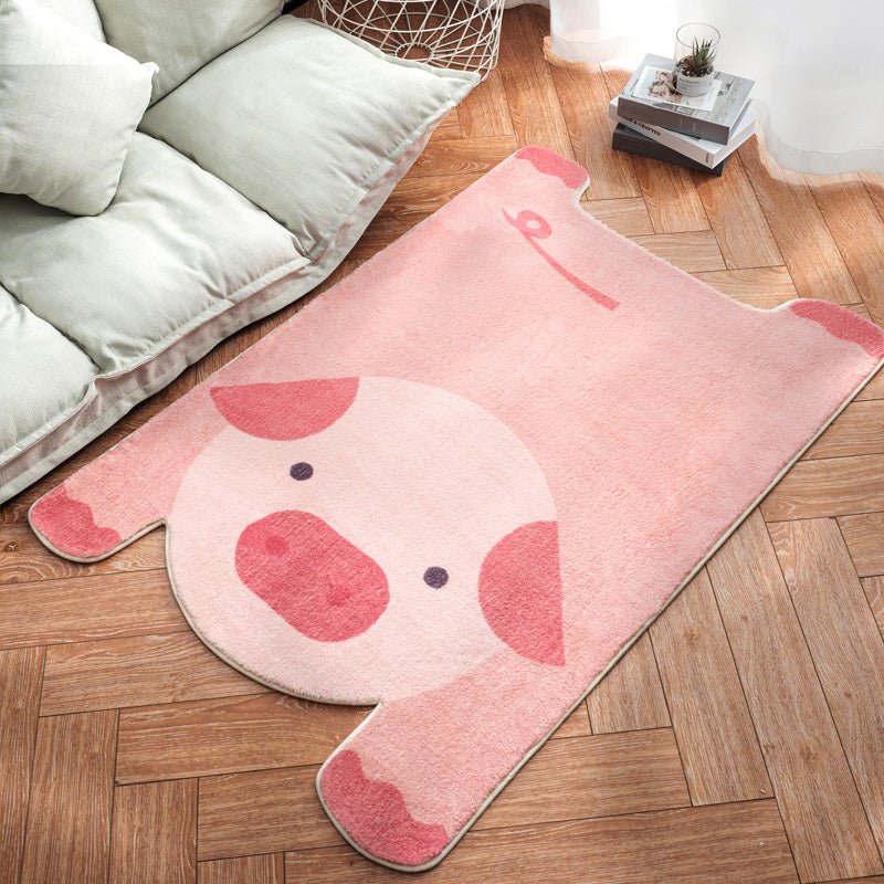 Irregular Shaped Animal Rug Multicolor Cartoon Carpet Synthetics Non-Slip Backing Machine Washable Pet Friendly Rug for Nursery Pink Clearhalo 'Area Rug' 'Rug' 2106399