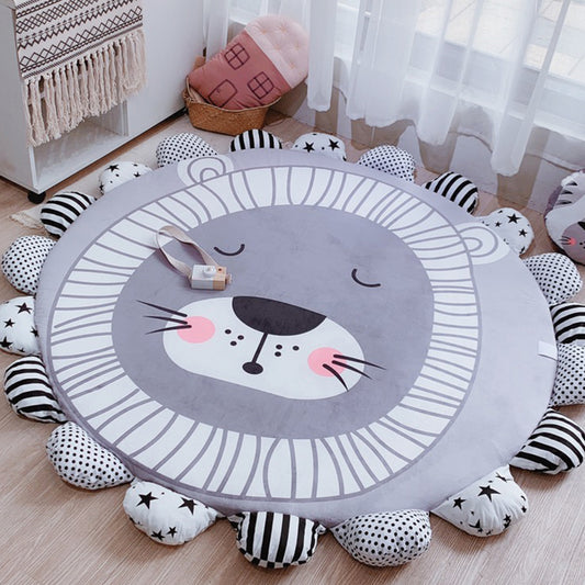 Floral Multi Colored Cartoon Rug Polyester Animal Patterned Rug Washable Stain Resistant Anti-Slip Backing Rug for Baby Room Clearhalo 'Area Rug' 'Rug' 2106400
