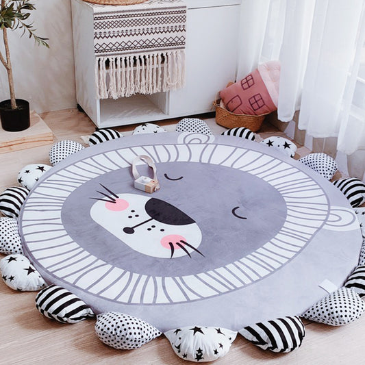 Floral Multi Colored Cartoon Rug Polyester Animal Patterned Rug Washable Stain Resistant Anti-Slip Backing Rug for Baby Room Clearhalo 'Area Rug' 'Rug' 2106403