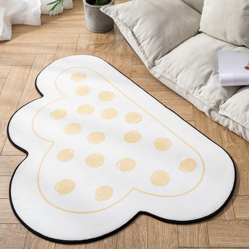Novelty Kids Area Rug Multi Color Raindrop Cloud-Shaped Rug Anti-Slip Backing Washable Pet Friendly Carpet for Bedroom Light Yellow Clearhalo 'Area Rug' 'Rug' 2106423