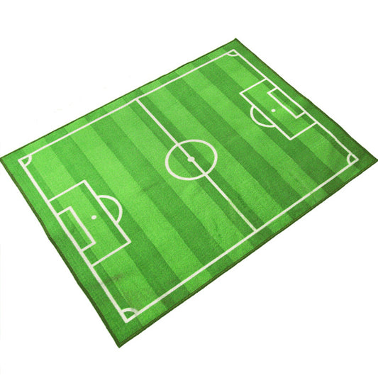 Green Football Pitch Pattern Rug Polyester Kids Carpet Stain Resistant Anti-Slip Pet Friendly Rug for Boys Bedroom Clearhalo 'Area Rug' 'Rug' 2106545
