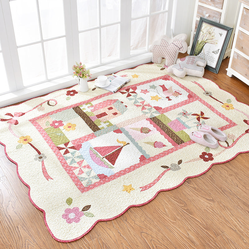 Childly Cartoon Rug Multi Colored Still Life Pattern Rug Machine Wash Carpet with Scalloped Trim Clearhalo 'Area Rug' 'Rug' 2106568
