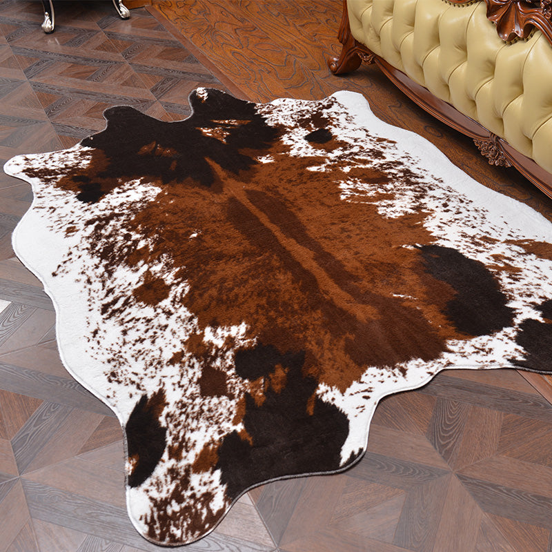 Cool Cowhide Pattern Rug Dark Brown Modern Rug Polypropylene Anti-Slip Machine Washable Pet Friendly Carpet for Family Room Clearhalo 'Area Rug' 'Casual' 'Rugs' Rug' 2106578