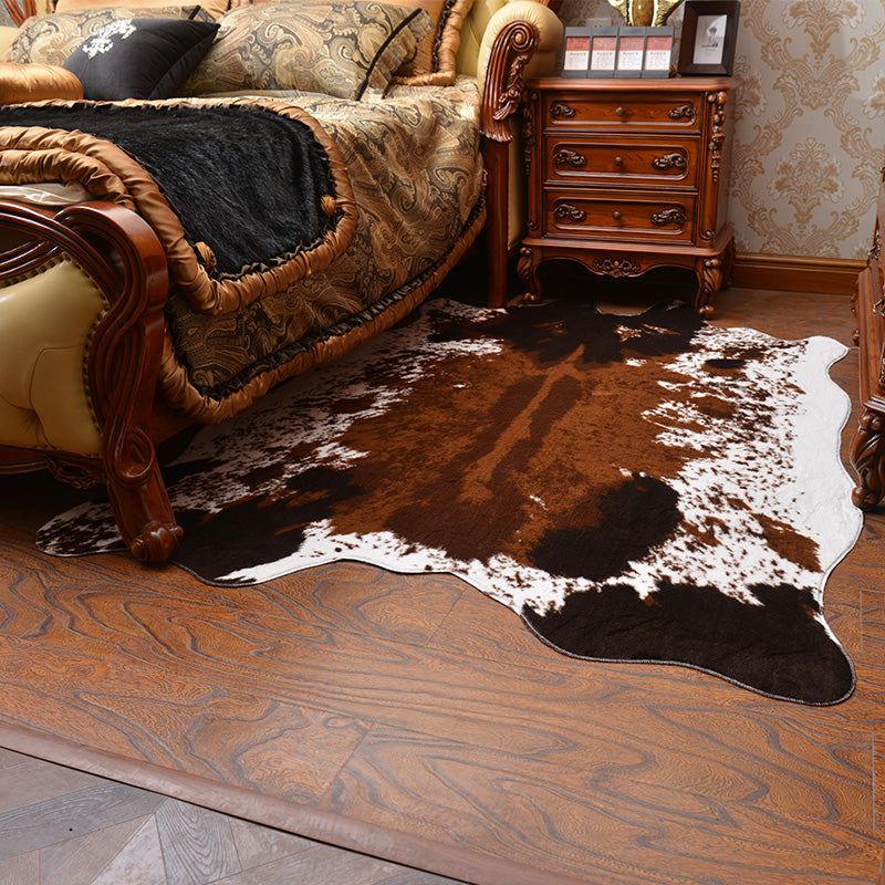 Cool Cowhide Pattern Rug Dark Brown Modern Rug Polypropylene Anti-Slip Machine Washable Pet Friendly Carpet for Family Room Clearhalo 'Area Rug' 'Casual' 'Rugs' Rug' 2106580