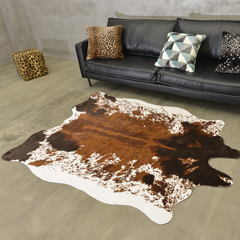 Cool Cowhide Pattern Rug Dark Brown Modern Rug Polypropylene Anti-Slip Machine Washable Pet Friendly Carpet for Family Room Clearhalo 'Area Rug' 'Casual' 'Rugs' Rug' 2106581