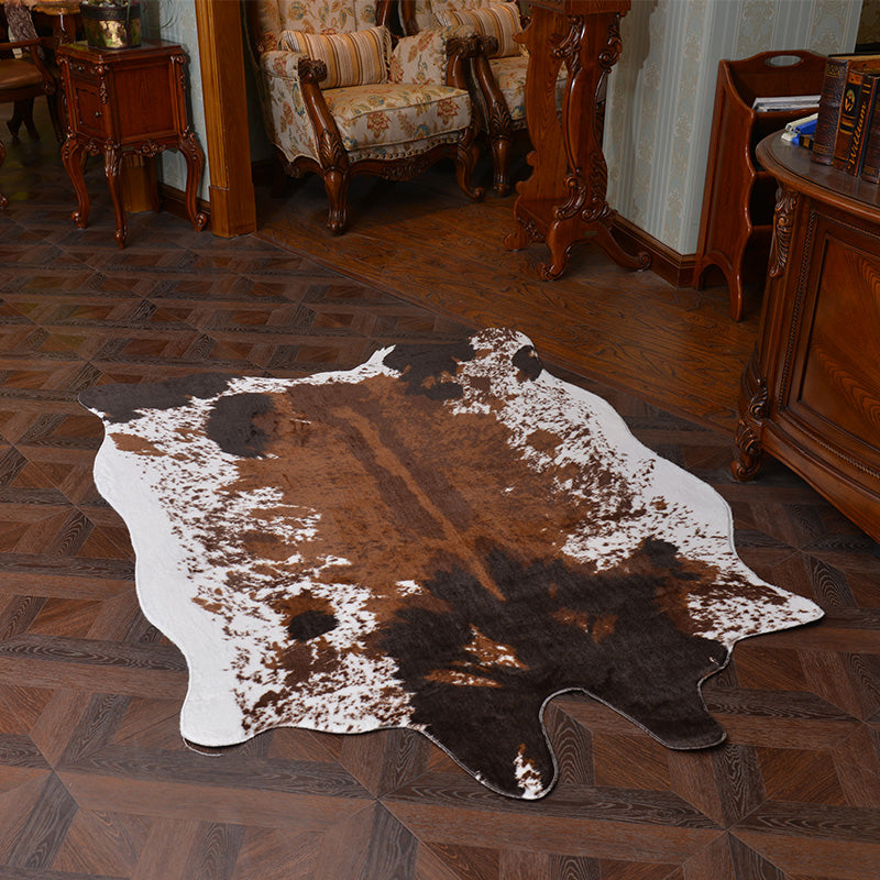 Cool Cowhide Pattern Rug Dark Brown Modern Rug Polypropylene Anti-Slip Machine Washable Pet Friendly Carpet for Family Room Clearhalo 'Area Rug' 'Casual' 'Rugs' Rug' 2106582