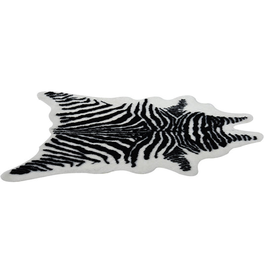 Nordic Zebra Print Rug Black and White Synthetics Carpet Anti-Slip Pet Friendly Machine Washable Rug for Home Decor Clearhalo 'Area Rug' 'Casual' 'Rugs' Rug' 2106622