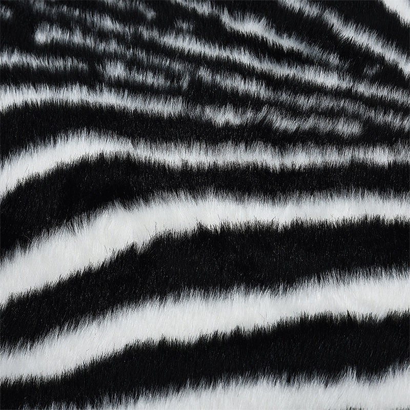 Nordic Zebra Print Rug Black and White Synthetics Carpet Anti-Slip Pet Friendly Machine Washable Rug for Home Decor Clearhalo 'Area Rug' 'Casual' 'Rugs' Rug' 2106624