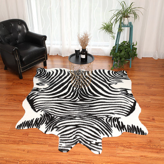 Nice Zebra Skin Print Rug Black-White Modern Carpet Synthetics Stain Resistant Non-Slip Backing Washable Rug for Home Black-White Clearhalo 'Area Rug' 'Casual' 'Rugs' Rug' 2106632