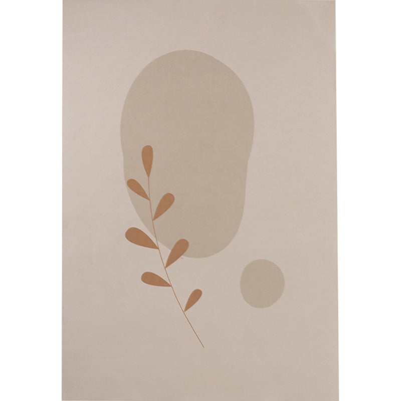 Minimalist Plant Print Rug Pastoral Color Polypropylene Rug Non-Slip Stain Resistant Pet Friendly Carpet for Great Room Khaki Clearhalo 'Area Rug' 'Rug' 2106652