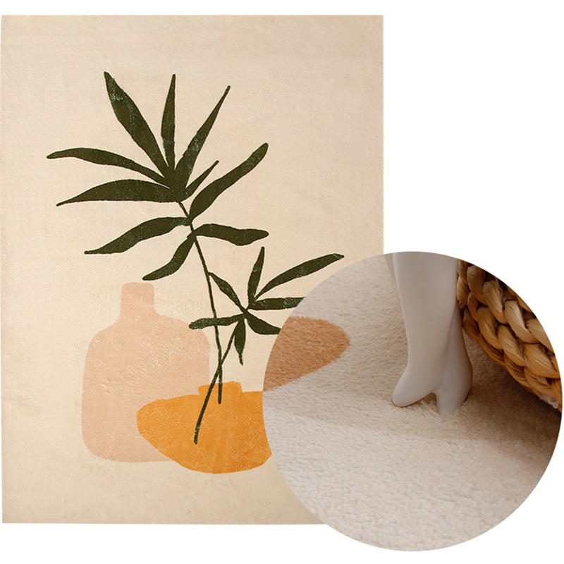 Minimalist Plant Print Rug Pastoral Color Polypropylene Rug Non-Slip Stain Resistant Pet Friendly Carpet for Great Room Green Clearhalo 'Area Rug' 'Rug' 2106657