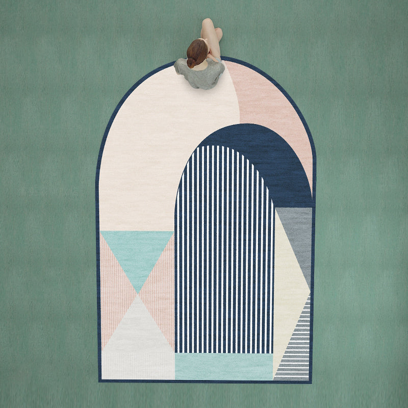 Aesthetics Colorblock Area Rug Multicolor Nordic Rug Polyester Stain Resistant Pet Friendly Anti-Slip Rug for Home Decor Clearhalo 'Area Rug' 'Rug' 2106660