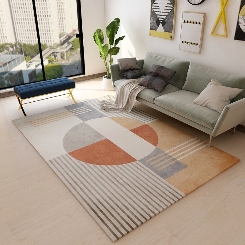 Chic Geometric Colorblock Rug Multi Colored Nordic Rug Polypropylene Anti-Slip Washable Pet Friendly Rug for Room Yellow-Red Clearhalo 'Area Rug' 'Rug' 2106685