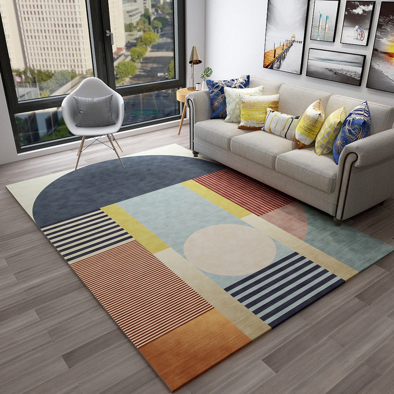 Chic Geometric Colorblock Rug Multi Colored Nordic Rug Polypropylene Anti-Slip Washable Pet Friendly Rug for Room Blue Clearhalo 'Area Rug' 'Rug' 2106689