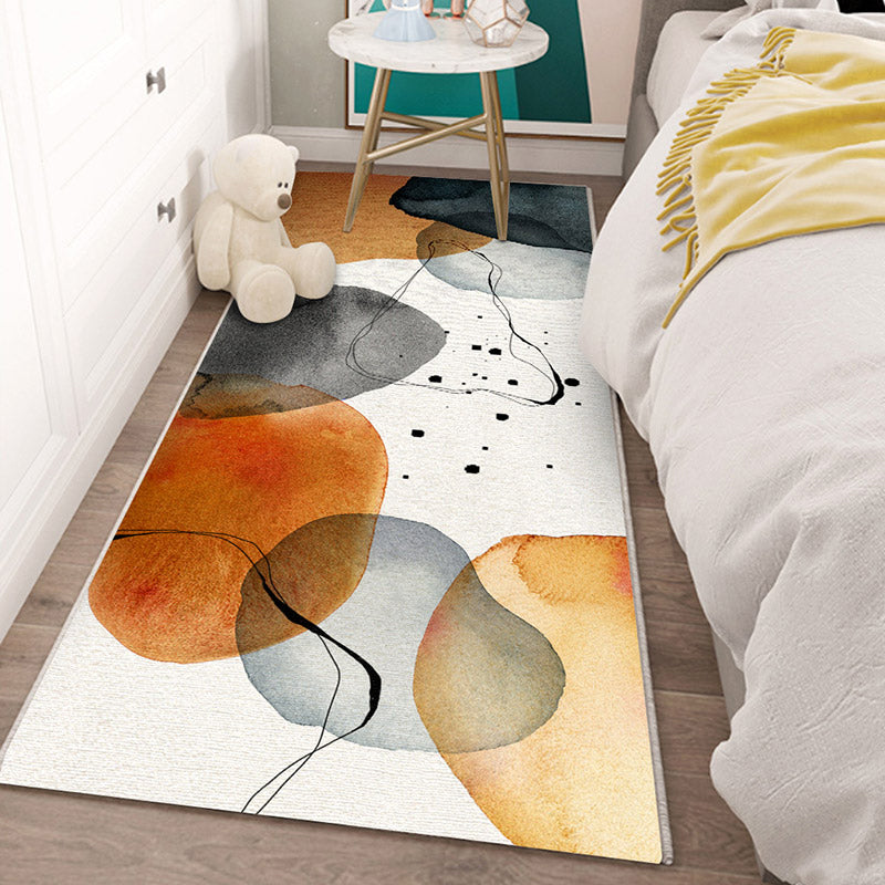 Multi-Color Scandinavian Rug Polyester Geometrical Carpet Non-Slip Stain Resistant Machine Washable Rug for Bedroom Yellow-Red Clearhalo 'Area Rug' 'Rug' 2106695