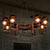 8-Light Dome Shade Semi Flush Light Vintage Rust Amber Glass Lighting Fixture with Metal Frame Rust Clearhalo 'Cast Iron' 'Ceiling Lights' 'Chandeliers' 'Industrial Chandeliers' 'Industrial' 'Metal' 'Middle Century Chandeliers' 'Rustic Chandeliers' 'Tiffany' Lighting' 210671