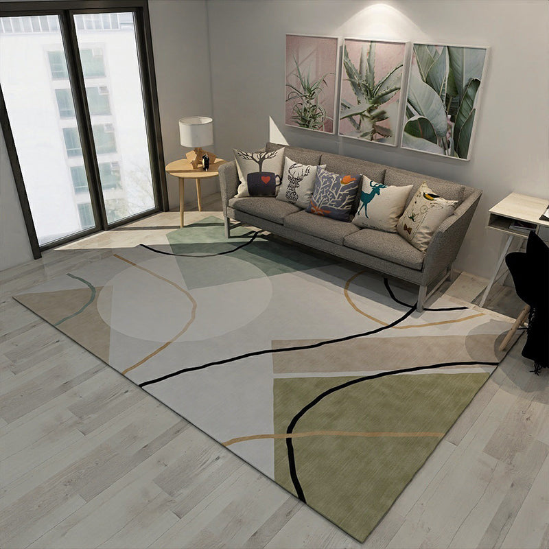 Art Deco Nordic Rug Multi Colored Colorblock Rug Washable Non-Slip Pet Friendly Carpet for Living Room Coffee Clearhalo 'Area Rug' 'Rug' 2106733