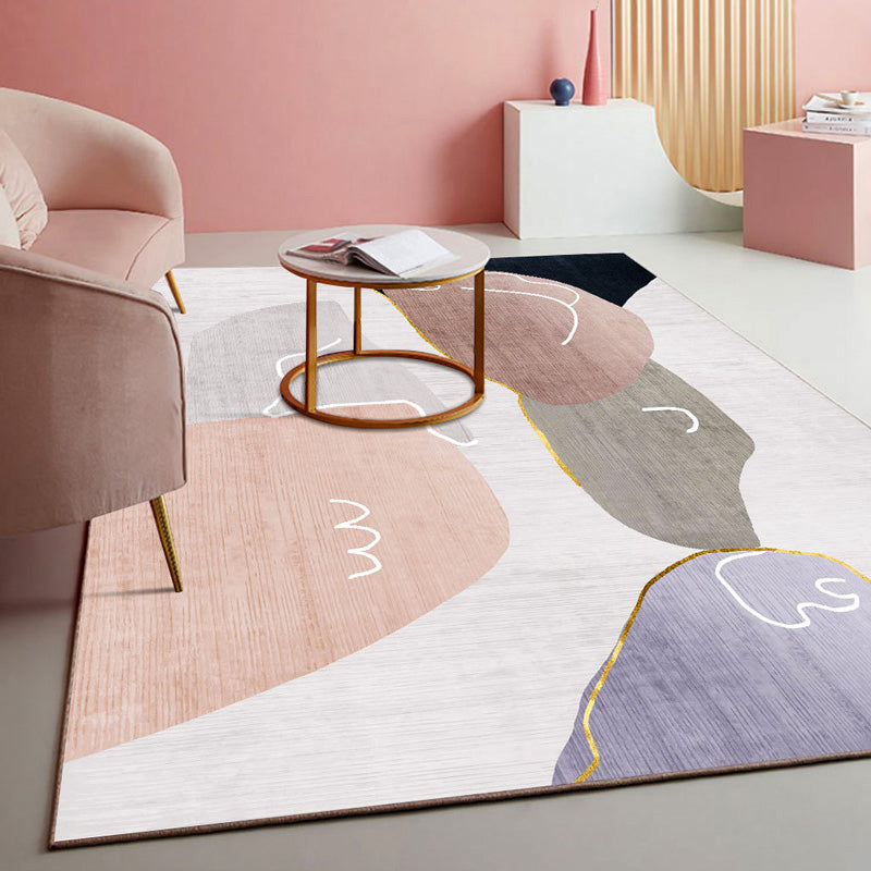 Decorative Colorblock Rug Multi Color Simple Rug Synthetics Non-Slip Pet Friendly Stain Resistant Rug for Home Pink Clearhalo 'Area Rug' 'Rug' 2106750