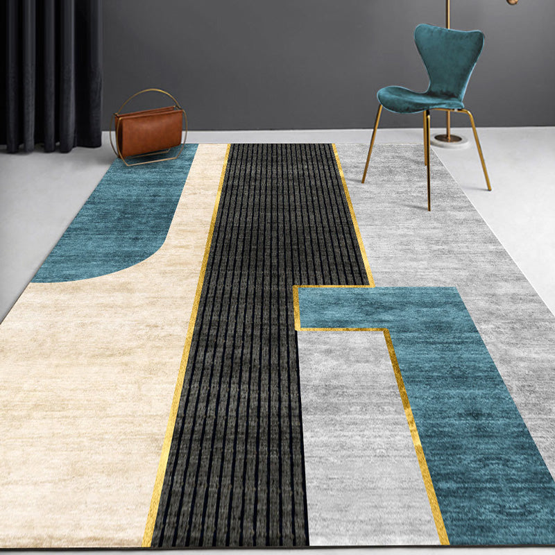 Decorative Colorblock Rug Multi Color Simple Rug Synthetics Non-Slip Pet Friendly Stain Resistant Rug for Home Black Clearhalo 'Area Rug' 'Rug' 2106754
