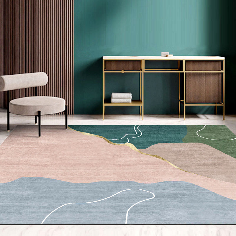 Decorative Colorblock Rug Multi Color Simple Rug Synthetics Non-Slip Pet Friendly Stain Resistant Rug for Home Nude Pink Clearhalo 'Area Rug' 'Rug' 2106755