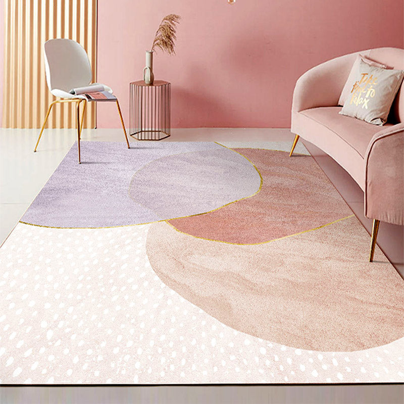 Morandi Color Living Room Rug Nordic Colorblock with Twisted Line Rug Polypropylene Non-Slip Washable Stain Resistant Rug Orange Pink Clearhalo 'Area Rug' 'Rug' 2106779