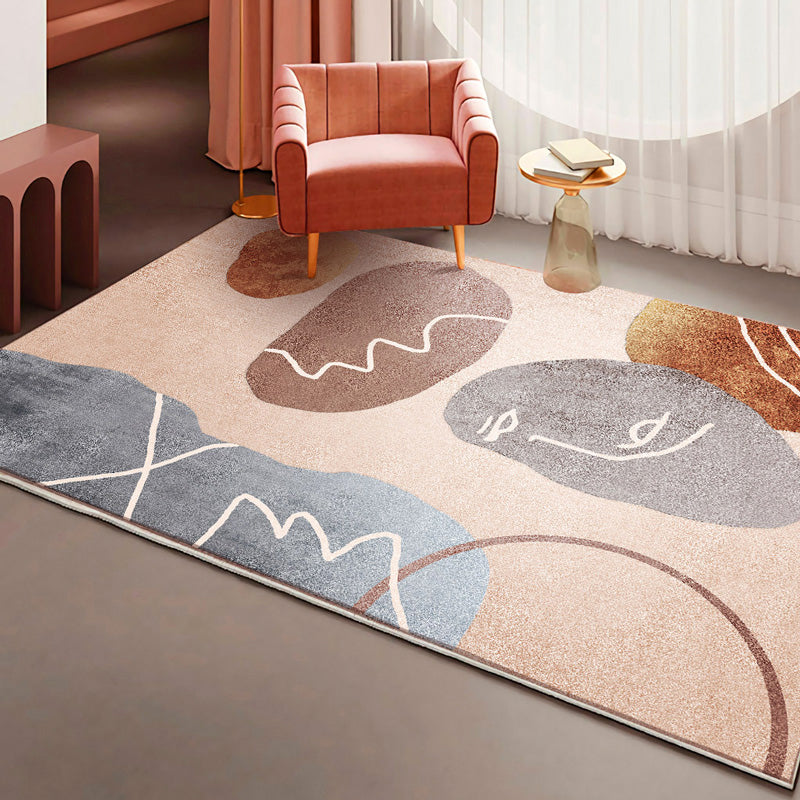 Artistry Scandinavian Indoor Rug Multi Color Geometric Rug Stain Resistant Anti-Slip Pet Friendly Rug for Home Decor Light Coffee Clearhalo 'Area Rug' 'Rug' 2106786