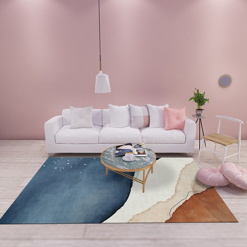 Multi-Color Abstract Pattern Rug Synthetics Postmodern Carpet Stain Resistant Washable Non-Slip Rug for Girls Bedroom Water Blue Clearhalo 'Area Rug' 'Rug' 2106827