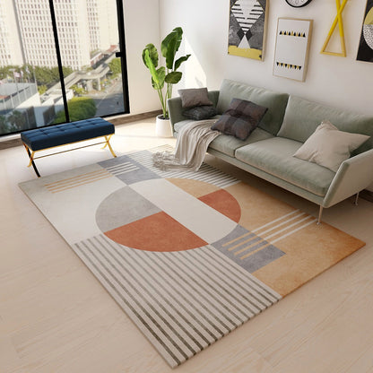 Multi Color Home Decoration Rug Nordic Colorblock with Lines Carpet Polypropylene Anti-Slip Backing Stain Resistant Washable Rug Yellow-Red Clearhalo 'Area Rug' 'Rug' 2106835