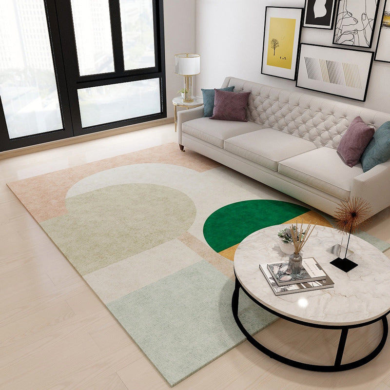 Multi Color Home Decoration Rug Nordic Colorblock with Lines Carpet Polypropylene Anti-Slip Backing Stain Resistant Washable Rug Khaki Clearhalo 'Area Rug' 'Rug' 2106837