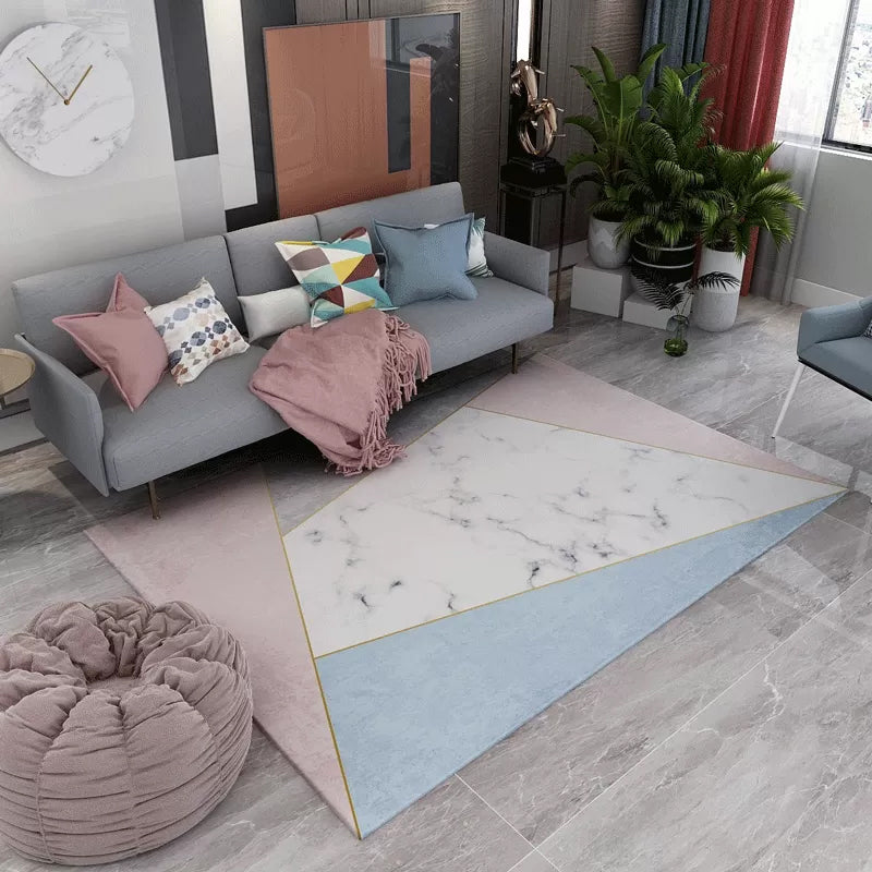 Contemporary Abstract Pattern Rug Multi Color Polypropylene Rug Anti-Slip Pet Friendly Stain Resistant Carpet for Great Room White Clearhalo 'Area Rug' 'Rug' 2106856
