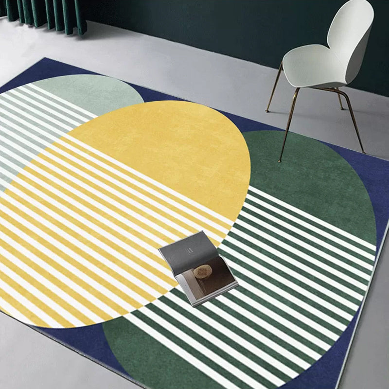 Classic Multicolor Geometric Rug Synthetics Mid-Century Carpet Non-Slip Backing Stain Resistant Machine Wash Rug for Home Decor Yellow Clearhalo 'Area Rug' 'Rug' 2106876