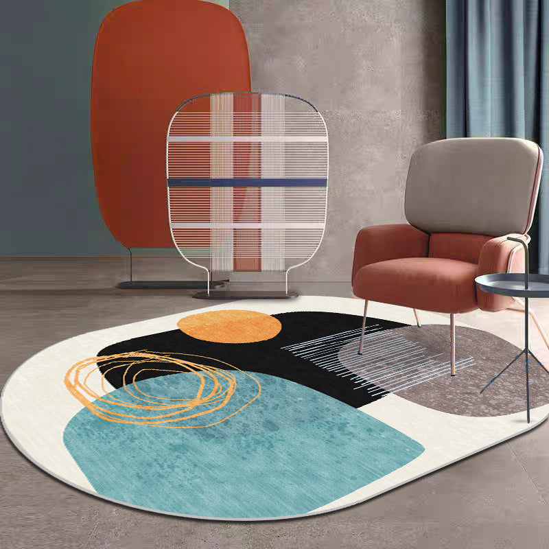 Trendy Multi-Color Nordic Rug Polyester Abstract Geometry Carpet Pet ...