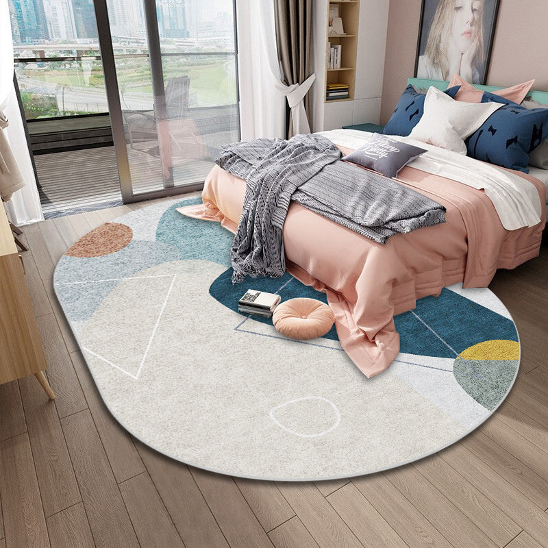 Trendy Multi-Color Nordic Rug Polyester Abstract Geometry Carpet Pet Friendly Non-Slip Backing Washable Rug for Bedroom Clearhalo 'Area Rug' 'Rug' 2106893