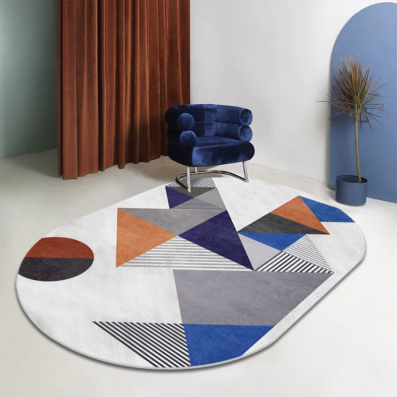 Trendy Multi-Color Nordic Rug Polyester Abstract Geometry Carpet Pet Friendly Non-Slip Backing Washable Rug for Bedroom Dark Gray Clearhalo 'Area Rug' 'Rug' 2106897