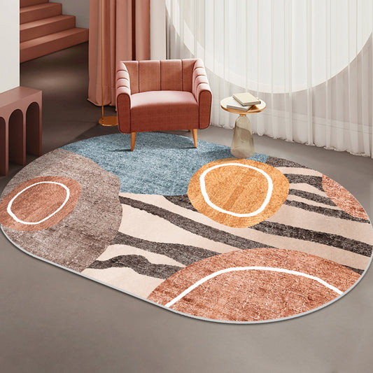 Trendy Multi-Color Nordic Rug Polyester Abstract Geometry Carpet Pet Friendly Non-Slip Backing Washable Rug for Bedroom Yellow-Red Clearhalo 'Area Rug' 'Rug' 2106902
