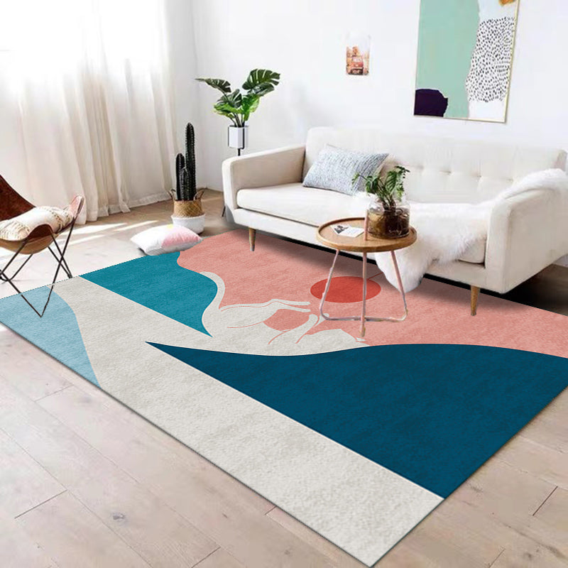 Novelty Minimalist Rug Multi Color Abstract Landscape Drawing Rug Stain Resistant Washable Anti-Slip Backing Rug for Room Clearhalo 'Area Rug' 'Rug' 2106908