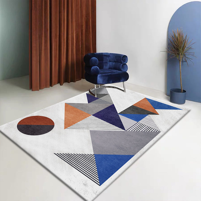 Multi-Color Living Room Rug Nordic Geometric Colorblock Rug Polyester Stain Resistant Non-Slip Machine Washable Area Carpet Dark Gray Clearhalo 'Area Rug' 'Rug' 2106928