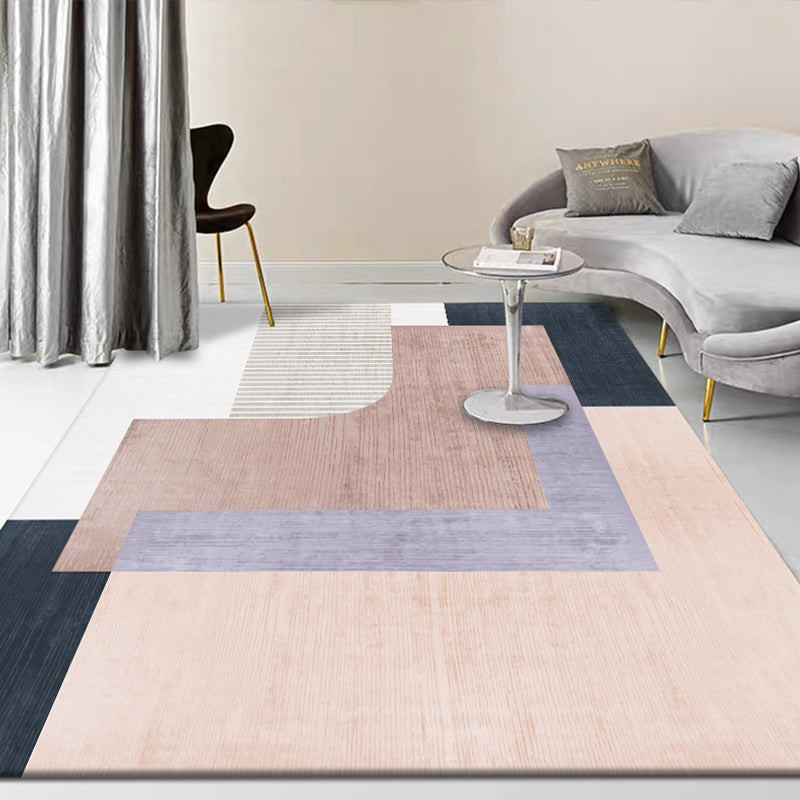 Multi-Color Living Room Rug Nordic Geometric Colorblock Rug Polyester Stain Resistant Non-Slip Machine Washable Area Carpet Light Wood Clearhalo 'Area Rug' 'Rug' 2106930