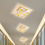 Clear Square LED Flush Mount Modern Crystal Flushmount Ceiling Light for Corridor Clear Yellow Clearhalo 'Ceiling Lights' 'Close To Ceiling Lights' 'Close to ceiling' 'Flush mount' Lighting' 2106989