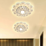 Floral Flush Ceiling Light Contemporary Crystal Clear LED Flush Mount Lighting Fixture Clear Warm Clearhalo 'Ceiling Lights' 'Close To Ceiling Lights' 'Close to ceiling' 'Flush mount' Lighting' 2107109