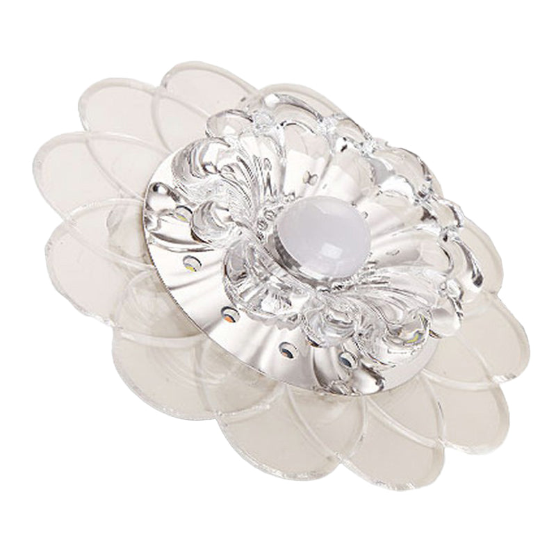 Floral Flush Ceiling Light Contemporary Crystal Clear LED Flush Mount Lighting Fixture Clearhalo 'Ceiling Lights' 'Close To Ceiling Lights' 'Close to ceiling' 'Flush mount' Lighting' 2107112