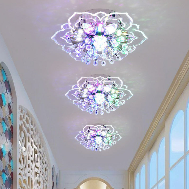 Blossom Crystal Flush Ceiling Light Contemporary Clear LED Flush Mount Lighting Fixture Clear Multi Color Clearhalo 'Ceiling Lights' 'Close To Ceiling Lights' 'Close to ceiling' 'Flush mount' Lighting' 2107149