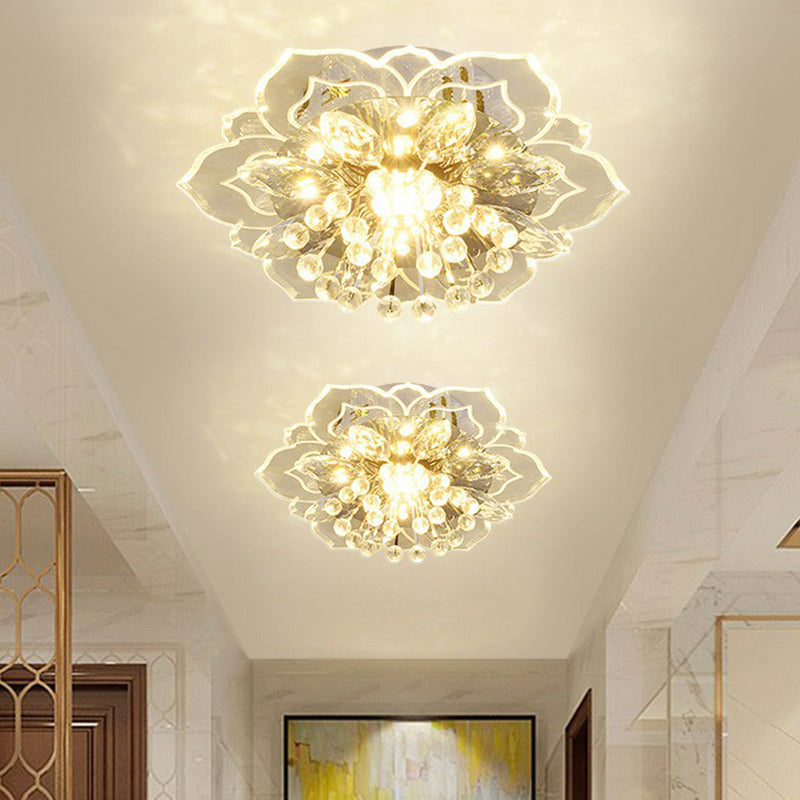 Blossom Crystal Flush Ceiling Light Contemporary Clear LED Flush Mount Lighting Fixture Clear Warm Clearhalo 'Ceiling Lights' 'Close To Ceiling Lights' 'Close to ceiling' 'Flush mount' Lighting' 2107151