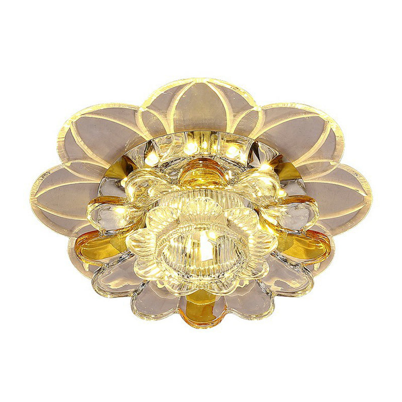 Clear Floral Shape LED Flush Mount Light Simplicity Crystal Flush Mount Ceiling Light Clearhalo 'Ceiling Lights' 'Close To Ceiling Lights' 'Close to ceiling' 'Flush mount' Lighting' 2107158