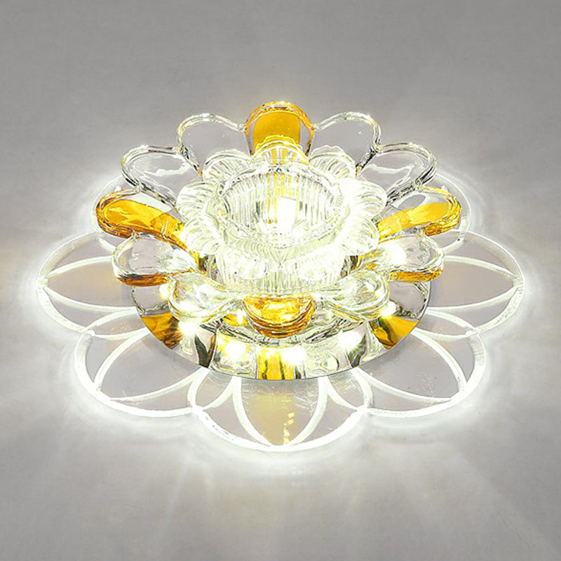 Clear Floral Shape LED Flush Mount Light Simplicity Crystal Flush Mount Ceiling Light Clear 5w White Clearhalo 'Ceiling Lights' 'Close To Ceiling Lights' 'Close to ceiling' 'Flush mount' Lighting' 2107167